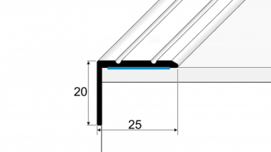 Schodová hrana AL 25x20mm samolepící Buk E08 270cm