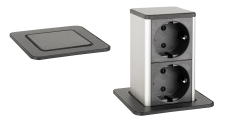 Zásuvka Strong PowerUp , 2x230V, černá, včetně RP